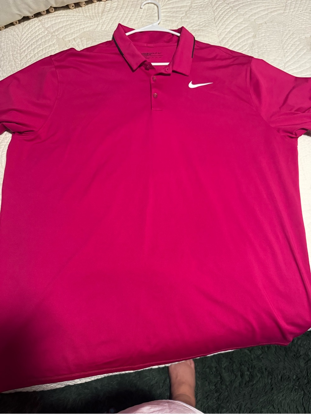 Nike Men’s Fuchsia Polo with White Swoosh